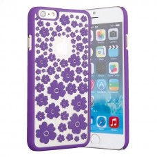 iPhone 6 6s Plus 5.5 - Carved Floral Pattern Matte PC Hard Protective Cover Case - Purple